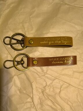 Set Of 2 Key Clip - Leather